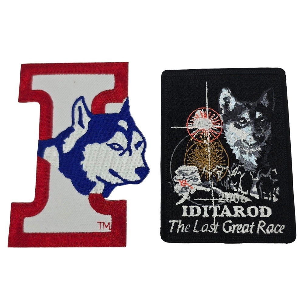 Iditarod 2006 Patch & Husky Mascot Letter I Embroidered Sled Dog Alaska Souvenir
